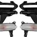 4Pcs DRL Fog Light Compatible with Forte 2019 2020 Daytime Running Lights Fog Lamp w/Bezel and Bulbs Turn Signal Left and Right Side KI1039135 KI1039135