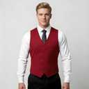 BABEYOND Men's Suit Vest Slim Fit Waistcoat Business Dress Vests for Suit Tuxedo (L)