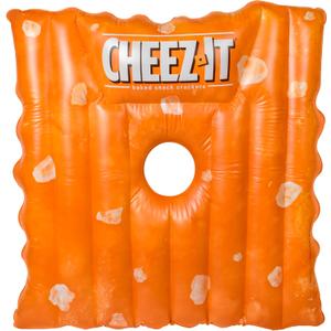 Giant Cheez-It Pool Float  Extra Large Inflatable Snack Shaped Floatie for Pool, Beach & Lake, Durable Vinyl, Over 4.5 Feet, Perfect for Lounging, Summer Parties, 4th of July Pool Party