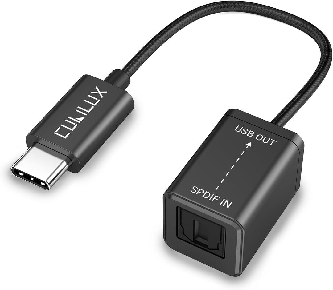 Cubilux USB C Optical Audio Capture Adapter (NOT for Playing Audio!), TOSLINK to Type C Line-in Adapter for Recording, SPDIF Input Receiver for Laptop Tablet Android Phone