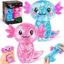 2 PCS Axolotl Slow Rising Stress Balls, Cute Stretchy Axolotl Squishy Fidget Toys for Kids Adults, Sensory Stress Relief Squeeze Toys, Birthday Party Favors, Classroom Prizes, Goodie Bag Gifts