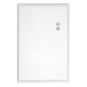 U Brands Farmhouse Dry Erase Board with White Frame, Office Supplies, Includes Magnets, 20” x 30”, White
