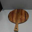 21"x16" XL Extra Large Acacia Wood Cutting Board with Handle Round Wooden Charcuterie Boards Meat Chopping Board Bread Serving Cheese Platter Big Pizza Cutting Boards for Kitchen Carving Butcher Board