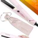ANGENIL Pro Mini Flat Iron for Short Edges, Travel Hair Straightener and Curler 2 in 1, Small Dual Voltage Hair Straightening Ceramic Flat Iron 0.7-inch, Front Bangs, 3 Temp (280- 320 -380)