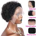 13X4 Short Curly Human Hair Wigs,Pixie Cut Wig Human Hair 6 Inch Wear and Go Glueless Wigs Pre cut Deep Wave Lace Front Wig for Black Women