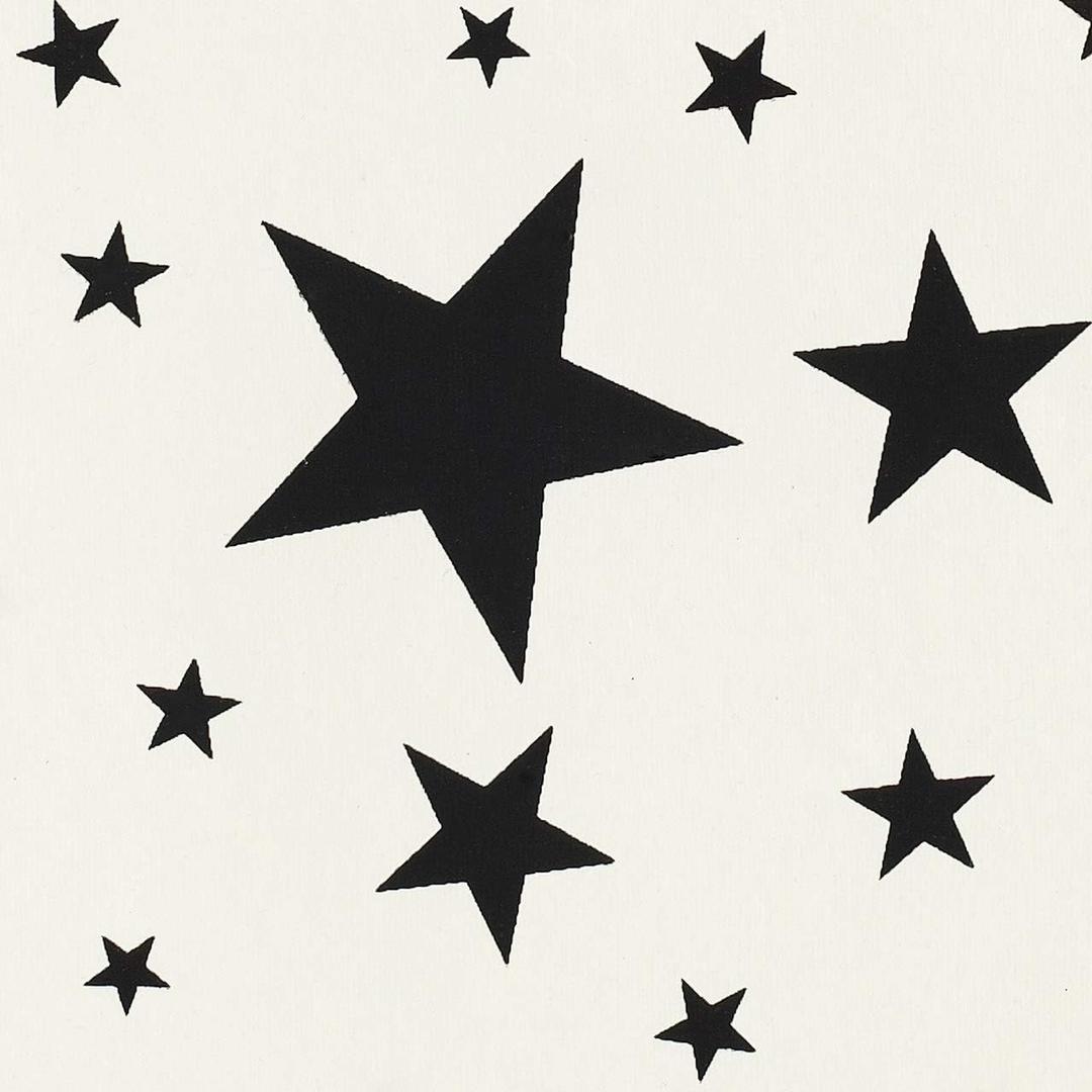 Gift Wrap - Stars - Black on Cream