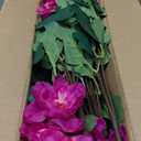 16 Bundles Artificial Flowers for Front Door, Fake Silk Azalea Bouquet Silk Flowers for Outside UV Resistant Realistic Faux Plants for Planter Farmhouse Patio Garden Walkways Home Decor (Rose Red)