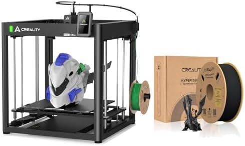 Creality Ender-5 Max 3D Printer with 400×400×400mm Build Volume Includes Hyper Series PLA Black Filament for High-Speed 700mm per Second Printing and Strong Durable Part Performance