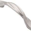 Alzassbg 10 Pack Brushed Satin Nickel Cabinet Pulls, 3 Inch(76mm) Hole Centers Arch Twisted Cabinet Handles Kichen Hardware for Cabinets and Drawer AL3027SN