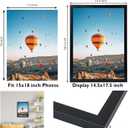 JCJMY 15x18 Picture Frame Black for Poster Photo Picture, Horizontal and Vertical Formats for Wall Hanging, 15 x 18 Wall Gallery Poster Photo Frame for 15 by 18 Photos Posters, Black