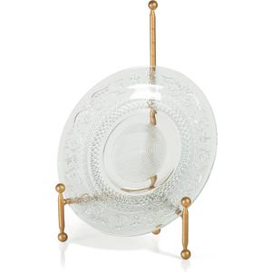 Red Co. Decorative Tripod Plate Stand and Art Holder Easel in Gold Finish - 14" h