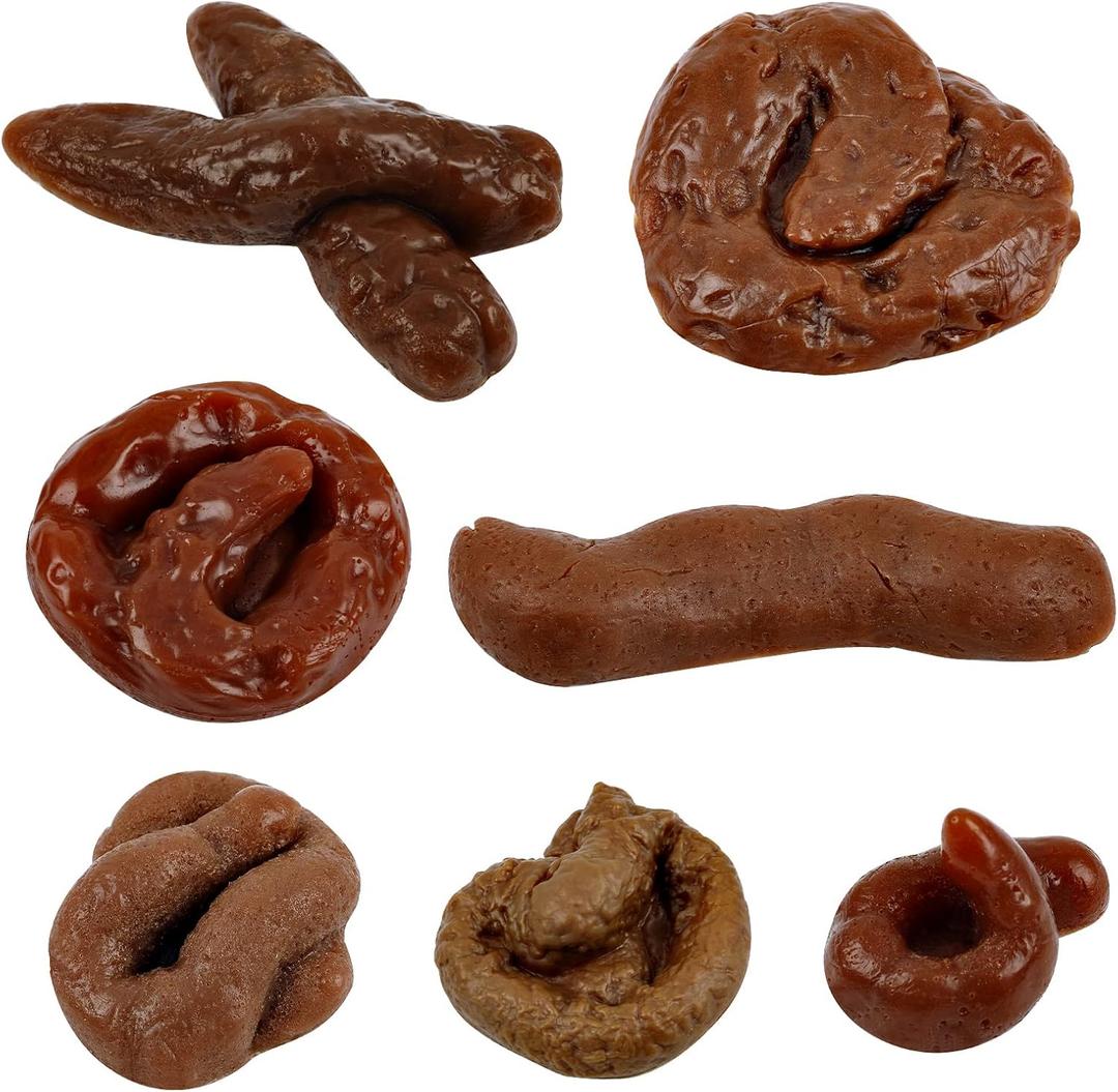 Chivao 7 Pieces Fake Poo Realistic Fake Turd Prank Lifelike Poo Toy Gags and Practical Joke Toys for April Fools' Day Prank Party Supplies