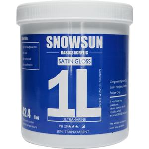 SNOWSUN Ultramarine Acrylic Paints, Large Bulk Heavy Body Acrylic Paint (42.4 oz, 1L) - Non Toxic Gloss Thick Art Paint for Multi-Surface, Ideal for Canvas Wood Ceramic Fabric and Leather, Stone Craft, for Artists & Beginners