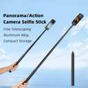 BTG 10-53 Inch Sports Camera Selfie Stick Extension Pole Desktop Tabletop Tripod Stand for DJI Pocket 4 3 OSMO 360 Action 5 Pro 4 Insta360 X5 X4 Go 3S Ultra ACE Pro 2 Selfie Stick Tripod Tall