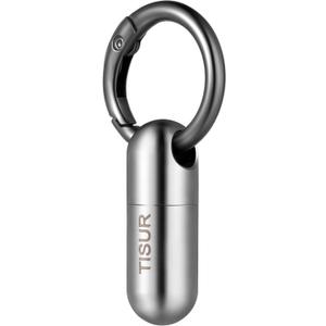 TISUR Micro Keychain Pill Holder, Titanium Pill Case Waterproof Pill Container, Portable Tiny Pill Organizer for Travel Purse Pocket