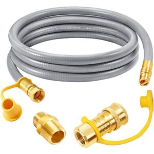 GasSaf 8FT 3/8" ID Natural Gas Hose, Natural Gas Grill Hose with Quick Connect Fitting Suitable for Weber Grills, Blackstone Griddles, Generator, Patio Heater - CSA Certified