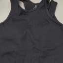 RUNNING GIRL Sports Bras for Women High Impact Seamless Ribbed Longline High Neck Workout Crop Tank Tops Padded (Small)