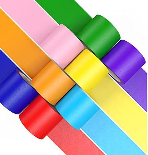 CHIYUNS Colored Masking Tape Thick, Color Painters Tape for Kids, 14Rolls 2 inch Wide x 10 Yards Each, Colorful Paper Tapes Rainbow Colors for Labeling Packing, Painter Tape Variety Pack, Craft Tape
