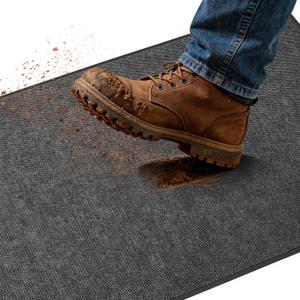 Large Rubber Door Mat 4x6 FT, Heavy Duty Non Slip Entrance Mat, Dark Gray