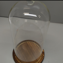 Farmlyn Creek Glass Dome Cloche Display Case  5.1 x 5.1 x 10 in, Clear Dome & Wood Base  Cloche & Glass Cover  Succulent & Collectible Display