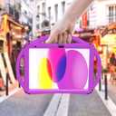 TOPESCT Kids Case for 11" iPad (A16) 11th Gen 2025,10.9" iPad 10th Gen 2022 - Made of Kid-Friendly Silicone, with Built-in Screen Protector, Shockproof Handle Stand Case (Purple)