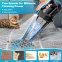 Blestan Cordless Car Vacuum Lightweight High Power Handheld Vacuum Cleaner with LED Light, Hand Vacuum for Car Home Office and Pet Hair, Black Blue