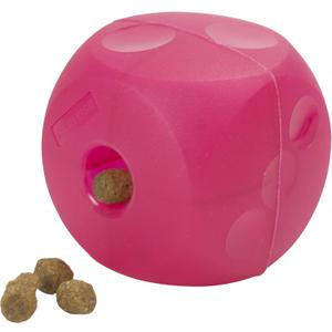 Kruuse Buster Soft Mini Feeder Cube for Dogs - Dog Feeder Toy - Canine Slow Food Feeder - Magenta Red