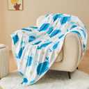 NEWCOSPLAY Throw Blanket Cute Soft Aesthetic Fleece Blanket for Kids Girls Boys Teens Cozy Blanket for Bed Couch Camping (Blue Whale, Throw(50"x60"))