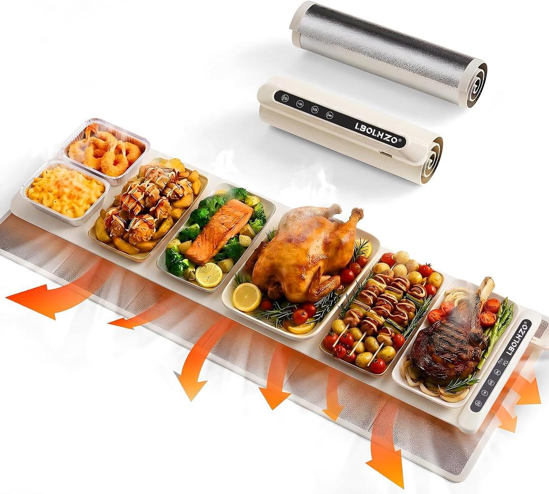 Warming Mat for Food Extra Long 43"x12" 600W Food Warming Mat Heat Resistant Pad,Chafing Dishes for Buffet 6 Temp 12 Hours,Child Lock,Food Warmers for Parties Buffet for Catering Gatherings