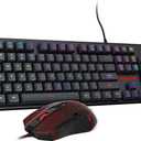 Redragon Gaming Keyboard and Mouse, RGB Gaming Keyboard and 3200 DPI Mouse Combo with 26-Key Anti-Ghosting, Plug & Play to PC, Laptop, Windows, S107Newest (S107-BA, Black)