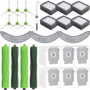 25 Pack Replacement Parts for iRobot Roomba Combo 10 Max,Combo j9+,Combo j7+/Plus Vacuum (Only Combo series), 2 Brushes+3 Mop Pads+6 Filters&Side Brushes&Bags