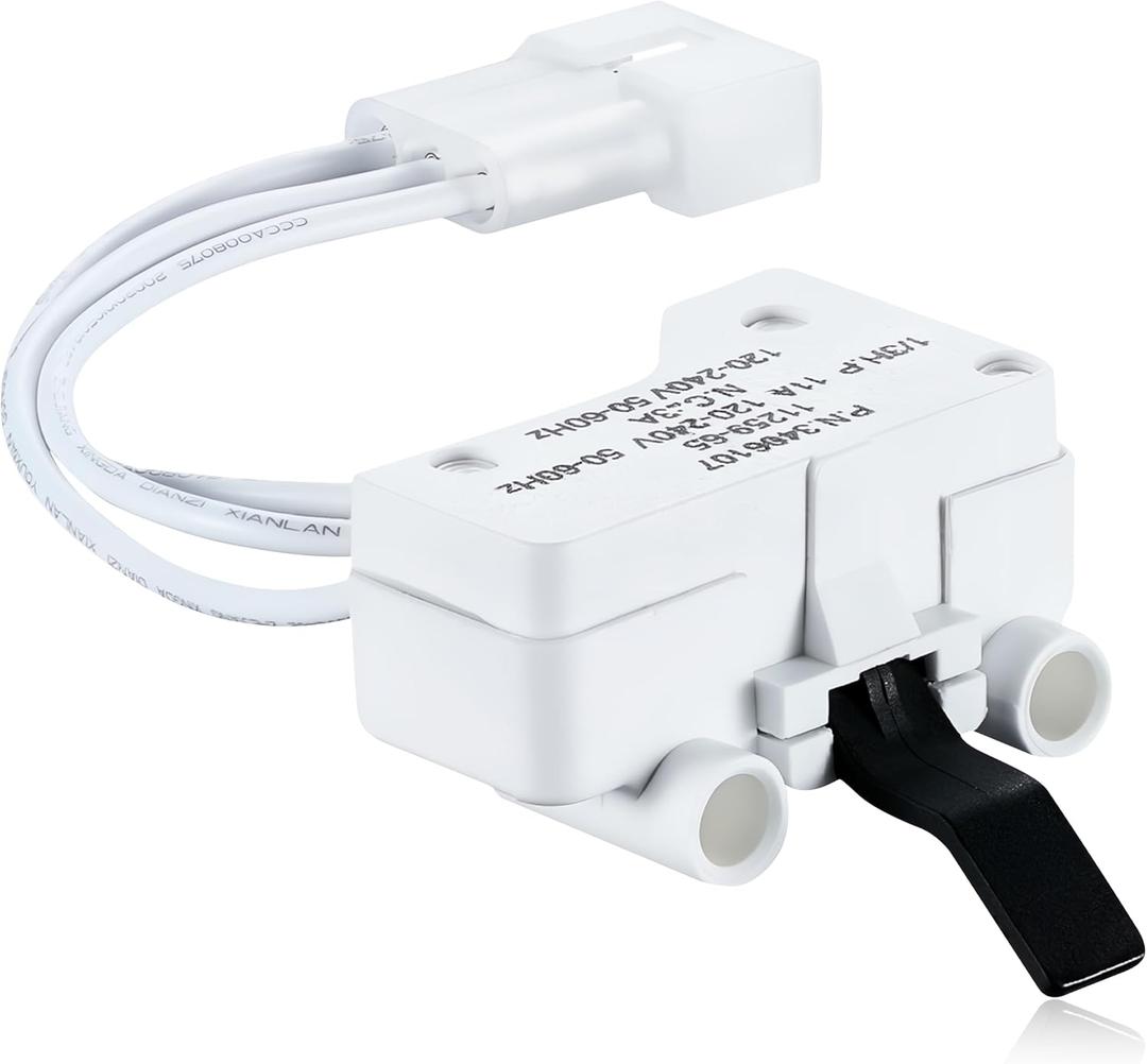 PartsBroz WP3406107 3406107 Dryer Door Switch - Compatible With Whirlpool Maytag Kenmore Admiral - Replaces AP6008561 PS11741701