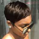 Pixie Cut Wig Human Hair for Black Women Short Brown Human Hair Wigs Glueless Short Pixie Wig Boy Cut 4# Color 4 inch