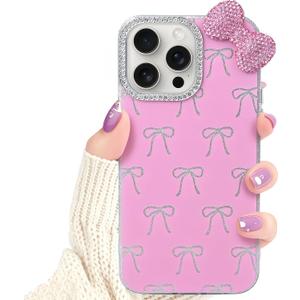 Cute Bow Cases for iPhone 11 with Glitter Diamond Camera Protector, Pink Bling Rhinestone Bow Design, Hard Protective Phone Cover for Girls Women Cute Bow Cases for iPhone 11 with Glitter Diamond Camera Protector, Pink Bling Rhinestone Bow Design, Hard Protective Phone Cover for Girls Women