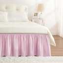 RIMELA Baby Purple Skirt Queen Size 15 Inch Drop, Elastic Bed Skirting for Bed Base and Frame, Bedding Dust Ruffle Easy to Install, Lightweight Wrap Around Adjustable Bedskirt