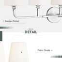 Bathroom Light Fixtures, 5 Light Brushed Nickel Vanity Lights with Flared White Fabric Shade, 35 Inch Wall Sconce, Modern Sconces Wall Lighting for Hallway Bedroom, VL837-BN-5