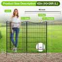INJOPEXI Decorative Garden Fence 12 Panels 26ft(L)42in(H) Metal Garden Fences with 11 Panels + 1 Gate, Animal Barrier Rabbit Fence Rustproof Wire Temporary Dog Fencing Outdoor for Backyard Lawn