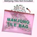 3 x 2Pack Mahjong Tile Bag, Case for American Mah jong Set, Mahjong Gifts Accessories, Card Holder Bouch, Pink (Case Only)