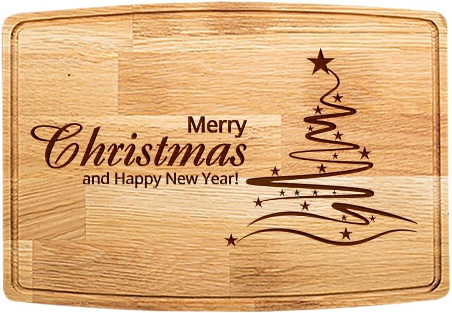 2026 Christmas Cutting Board  Laser Engraved Wooden Holiday Charcuterie Board, Merry Kitchen Dcor, Christmas Gift for Family, Friends, Mom, Dad & Housewarming (11.5" X 7.5 Oak Wood Compact)