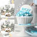 Tenceur 100 Pcs Winter It's a Boy Paper Napkins Forest Adventure Baby Shower Decorations Disposable Napkins Bear Fox Woodland House Shower Paper Towels for Boy Baby Party Supply Table Decor