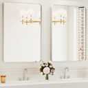 Bathroom Mirrors for Over Sink,2Pcs 24x36Inch Vanity Mirrors for Wall,Silver Metal Frame Rectangle Mirrors for Bathroom, Farmhouse,Restroom,Hangs Horizontally or Vertically