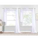 NICETOWN White Sheer Window Scarf 216 inch Extra Long 2 Panels, Soft Voile Textured Bed Canopy Scarf Curtains for Event Designs/ Home Decor, 60 inches Wide,