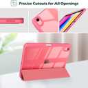 ProCase for iPad (A16) 11th Generation 11 Inch 2025/10th Generation 10.9 Inch 2022 Case with Pencil Holder, Hybrid iPad 11 10 Case with Clear Back, Supports Auto Wake/Sleep -Pink