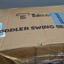 Toddler Swing with Soft Cushion, Foldable Indoor & Outdoor Baby Swing, Easy to Install & Store for Backyard Play (Black)