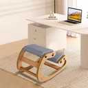 Ergonomic Kneeling Chair with Wooden Frame - Adjustable Height Office Chair with Soft Padding for Back Pain Relief, Posture Correcting Home & Office Desk Chair