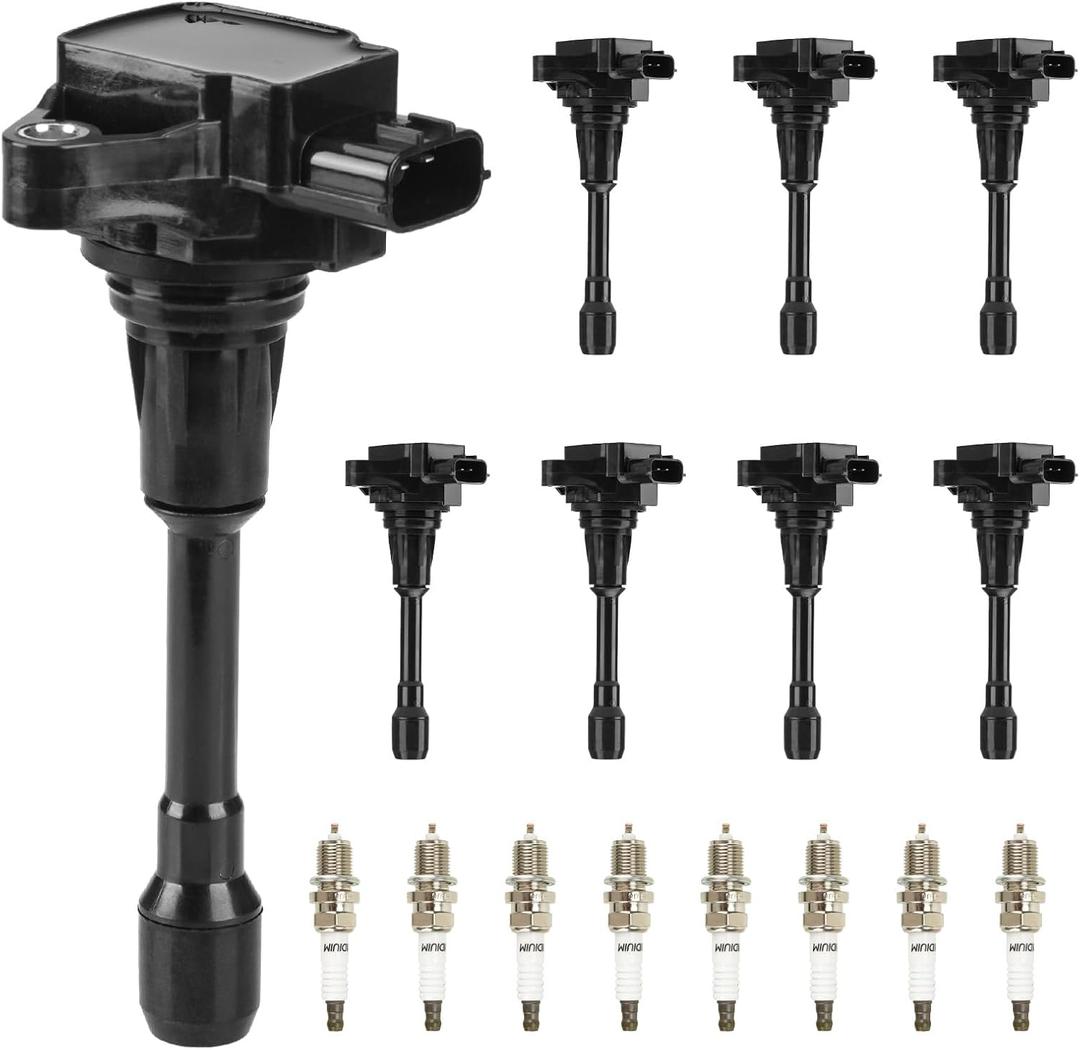 Ignition Coils Pack & Iridium Spark Plugs UF650 for Infiniti QX56 QX80 2011 2012 2013 2014 2015 2016 2017 5.6L V8 UF677 C1836 C1835 1406-8 Set