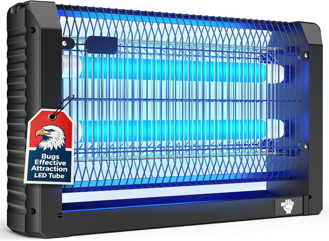 Indoor Bug Zapper, 6000 Sq Ft Coverage, Remote Control LED Energy Saving Mosquito Killer with Timer & Dimmable Soft Light, Quiet, Replaceable Tube, Wall Mount, Removable Tray