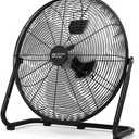 Comfort Zone 20-Inch High-Velocity Industrial Floor Fan, Heavy-Duty 3-Speed Metal Shop Fan with 180° Adjustable Tilt & Carry Handle, Quiet Vibration-Free Cooling for Garage, Workshop, & Home