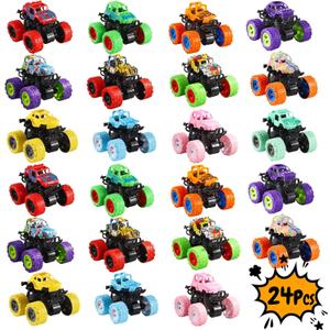 24Pcs Monster Truck Toys, Mini Monster Jam Trucks for Kids Boys & Girls, Friction Push & Go Toy Cars Party Favors, Birthday Valentines Day Gifts, Classroom Prizes, Christmas Goodies Stuffers