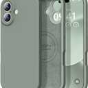 Vooii Magnetic for iPhone 17 Case, Compatible with Magsafe (Premium Liquid Silicone) (Integrated Camera Control Button) Full Body Protective Anti-Scratch Microfiber Lining 6.3", Calke Green